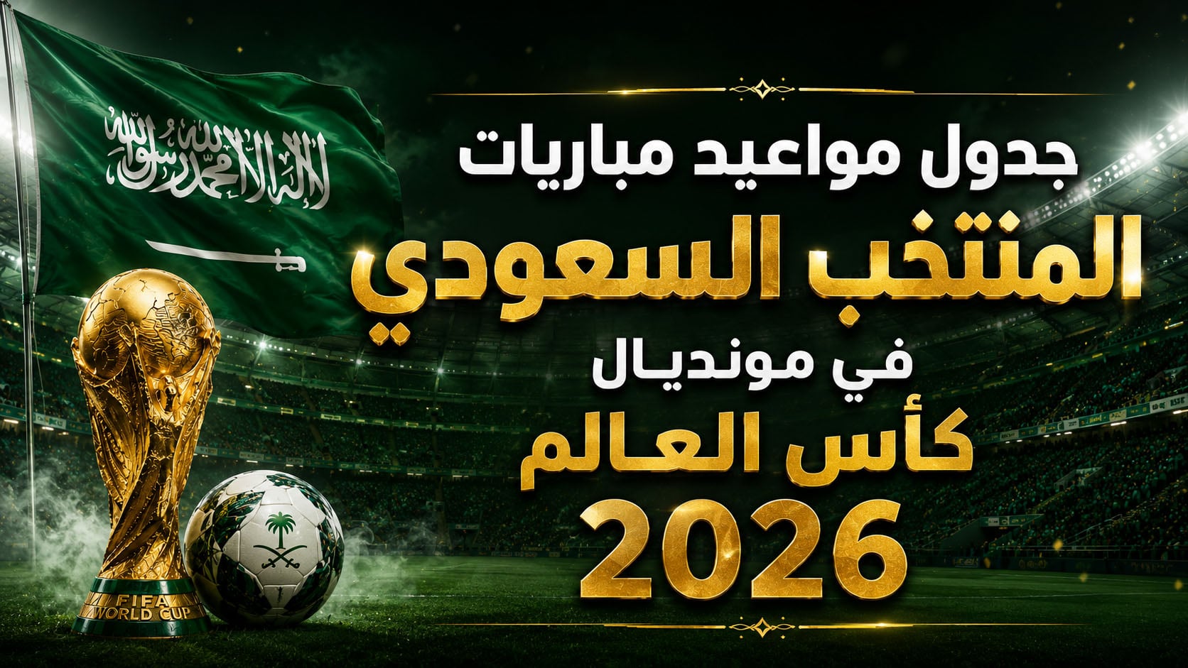 جدول مباريات المنتخب السعودي في كأس العالم 2026.. المواعيد الكاملة لمواجهات الأخضر في المونديال