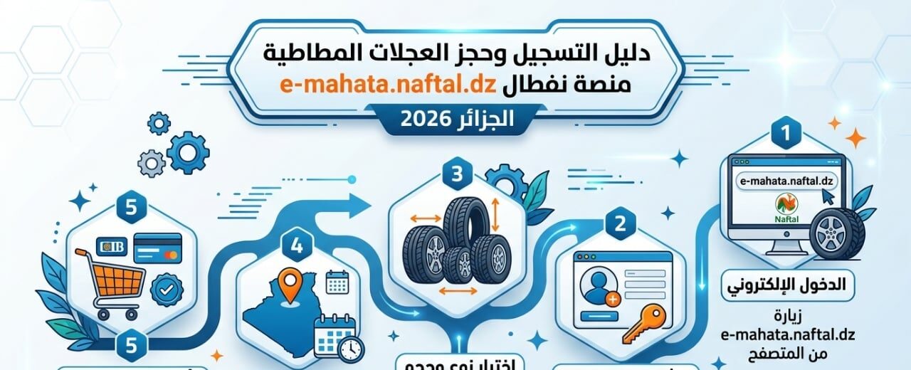 التسجيل في منصة نفطال e-mahata.naftal.dz 2026 لشراء العجلات المطاطية.. دليل الحجز الإلكتروني خطوة بخطوة بطريقة سهلة ومضمونة