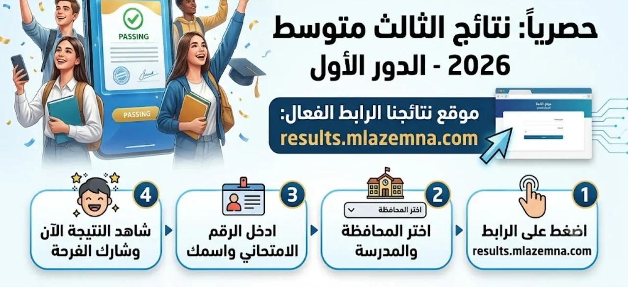 تحميل نتائج الثالث متوسط 2026 الدور الأول PDF لجميع المحافظات عبر موقع نتائجنا