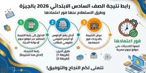 الآن رسميًا.. نتيجة الصف السادس الابتدائي 2026 بالجيزة برقم الجلوس والرابط المباشر للاستعلام فور ظهورها