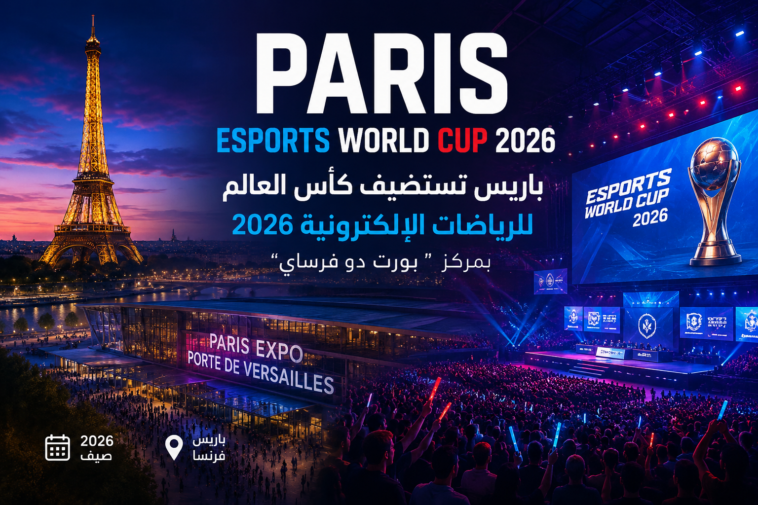 باريس تحتضن كأس العالم للرياضات الإلكترونية 2026 في “بورت دو فرساي” وسط ترقب عالمي كبير