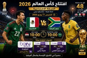 افتتاح كأس العالم 2026.. موعد مباراة المكسيك ضد جنوب أفريقيا والقنوات المفتوحة الناقلة