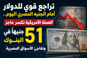 تراجع قوي للدولار أمام الجنيه المصري اليوم.. العملة الأمريكية تكسر حاجز 51 جنيهًا في البنوك وتفاجئ الأسواق المصرية