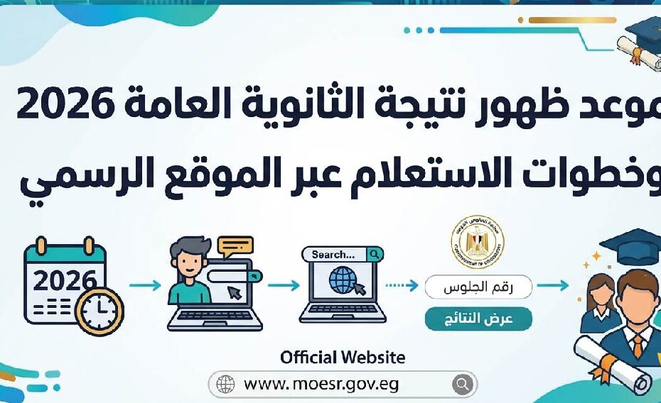 موعد إعلان نتيجة الثانوية العامة 2026 ورابط الاستعلام الرسمي بالاسم ورقم الجلوس
