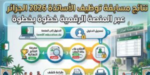 كيفية الاستعلام عن نتائج مسابقة توظيف الأساتذة 2026 الجزائر من المنصة الرقمية
