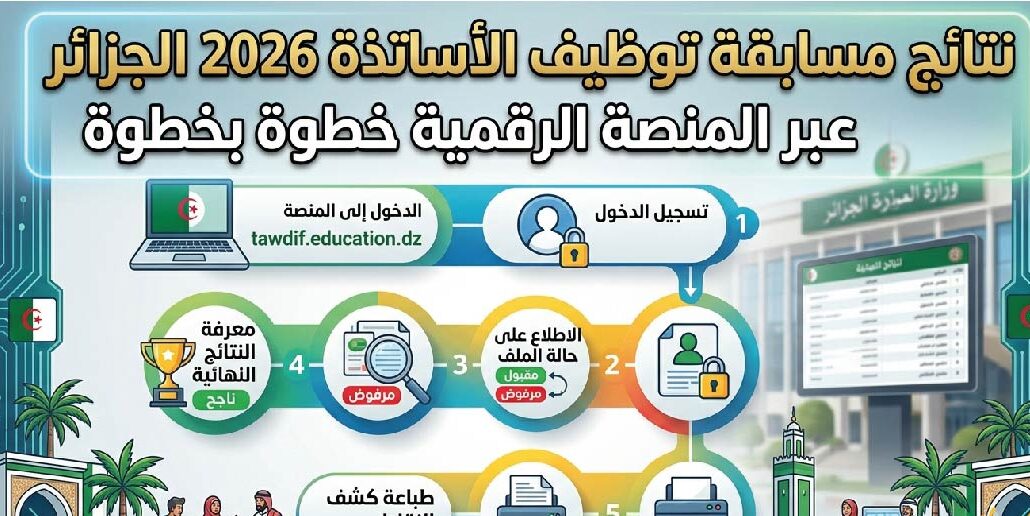 كيفية الاستعلام عن نتائج مسابقة توظيف الأساتذة 2026 الجزائر من المنصة الرقمية
