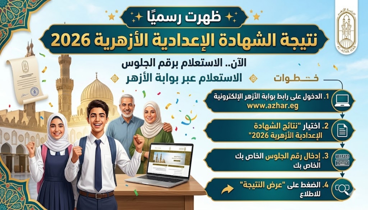 ظهرت الآن نتيجة الثانوية الأزهرية 2026.. استعلم عن درجاتك برقم الجلوس بسهولة