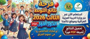 نتائج الثالث المتوسط 2026 الدور الأول الآن برقم الامتحان والاسم عبر وزارة التربية العراقية ونتائجنا