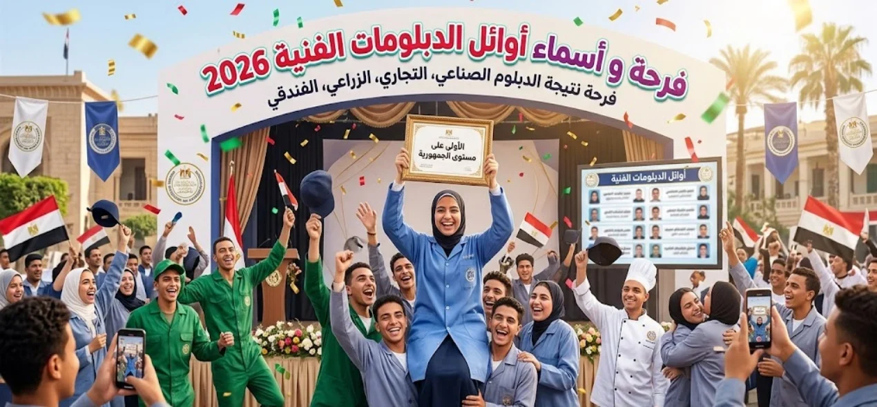 رابط نتيجة الدبلومات الفنية 2026 برقم الجلوس وأسماء الأوائل لجميع الشعب بعد اعتمادها رسميًا