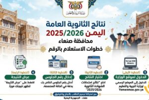 استعلم عن نتائج الثانوية العامة اليمن 2026 برقم الجلوس.. الرابط الرسمي لصنعاء