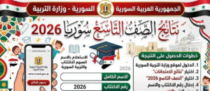 رابط مباشر نتائج التاسع سوريا 2026 بالاسم ورقم الاكتتاب عبر موقع moed gov sy الرسمي