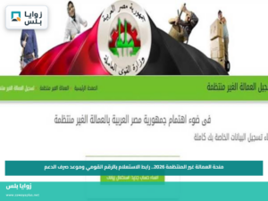 منحة العمالة غير المنتظمة 2026.. رابط الاستعلام بالرقم القومي وموعد صرف الدعم