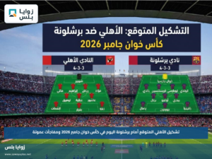 تشكيل الأهلي المتوقع أمام برشلونة اليوم في كأس خوان جامبر 2026 ومفاجآت عموتة