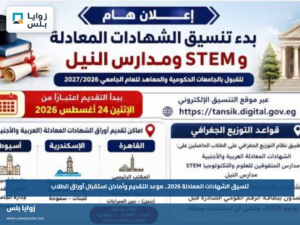 تنسيق الشهادات المعادلة 2026.. موعد التقديم وأماكن استقبال أوراق الطلاب