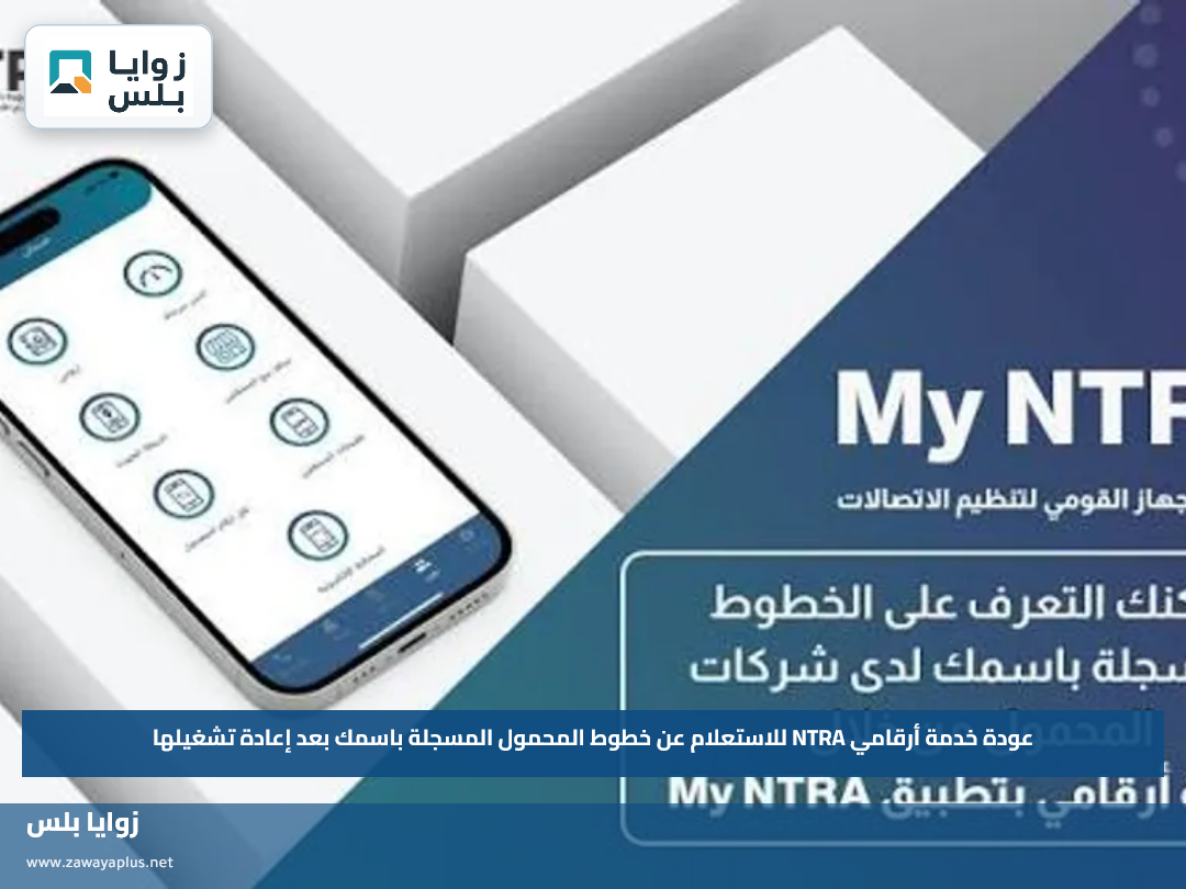 عودة خدمة أرقامي NTRA للاستعلام عن خطوط المحمول المسجلة باسمك بعد إعادة تشغيلها