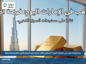 سعر أونصة الذهب في الإمارات اليوم 1 أغسطس 2026.. تحديث جديد لأسعار الذهب العالمية والمحلية
