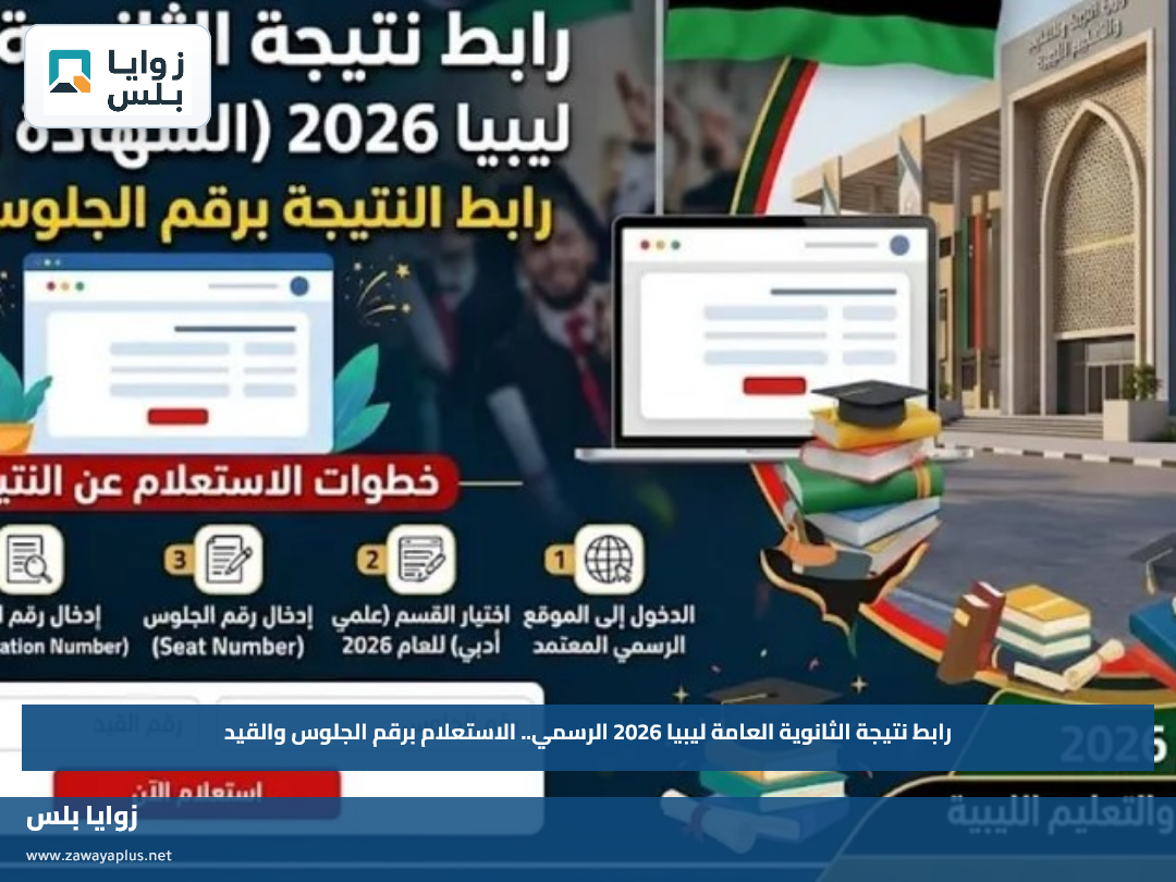 رابط نتيجة الثانوية العامة ليبيا 2026 الرسمي.. الاستعلام برقم الجلوس والقيد