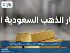 أسعار الذهب في السعودية اليوم الثلاثاء 25 أغسطس 2026.. عيار 21 يقترب من 489 ريالًا