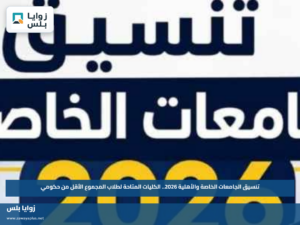 تنسيق الجامعات الخاصة والأهلية 2026.. الكليات المتاحة لطلاب المجموع الأقل من حكومي