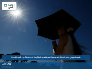 طقس اليوم في مصر.. الحرارة المحسوسة تصل لـ43 درجة والأرصاد تحذر من الأجواء شديدة الحرارة