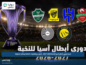 قرعة دوري أبطال آسيا للنخبة 2026-2027.. الموعد والقنوات الناقلة ونظام البطولة