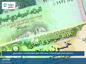 سعر الريال اليمني اليوم الجمعة 11 سبتمبر 2026 مقابل الدولار والعملات.. استقرار نسبي