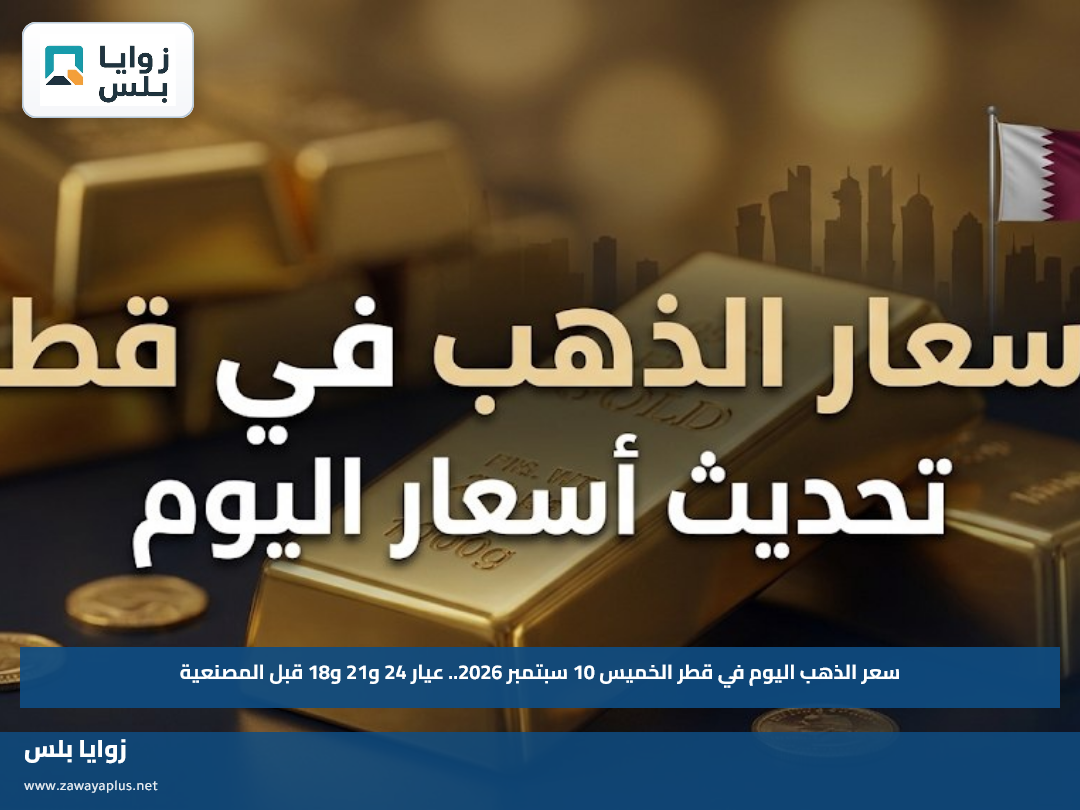 سعر الذهب اليوم في قطر الخميس 10 سبتمبر 2026.. عيار 24 و21 و18 قبل المصنعية