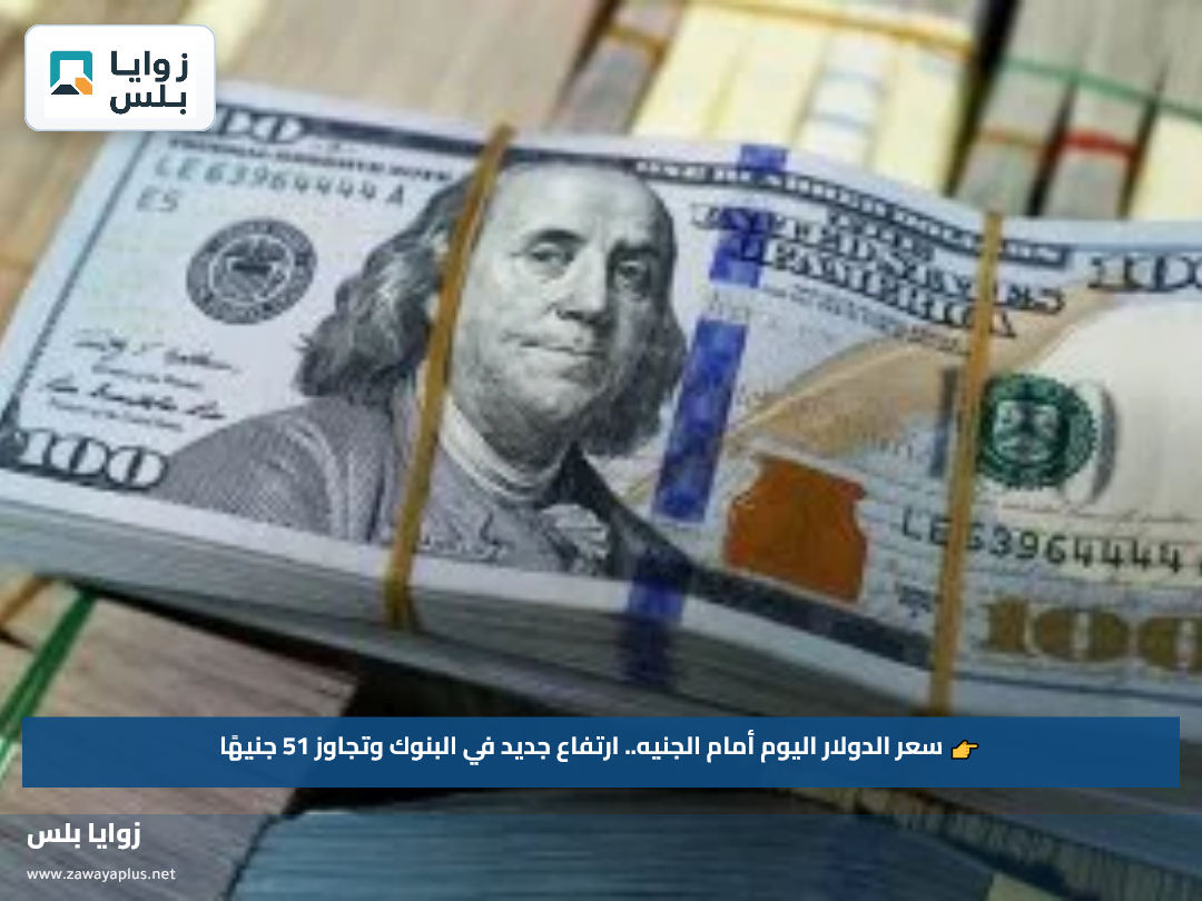 👉 سعر الدولار اليوم أمام الجنيه.. ارتفاع جديد في البنوك وتجاوز 51 جنيهًا