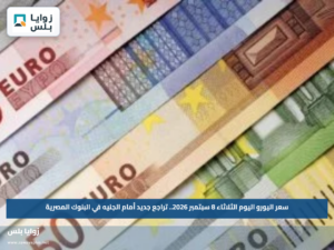 سعر اليورو اليوم الثلاثاء 8 سبتمبر 2026.. تراجع جديد أمام الجنيه في البنوك المصرية