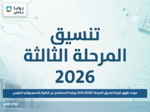 موعد ظهور نتيجة تنسيق المرحلة الثالثة 2026 ورابط الاستعلام عن الكلية بالاسم ورقم الجلوس